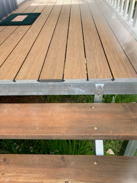 composit deck with real timber steps.