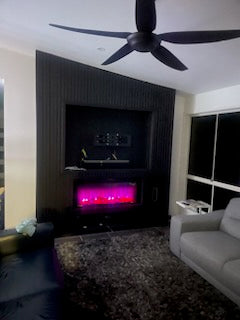 monument wpc used to create a feature wall in a media room.