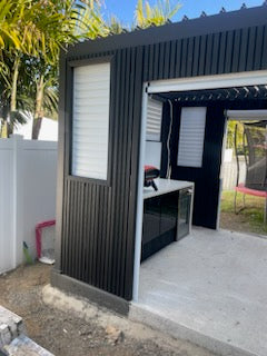 wpc panels used to cover an old house