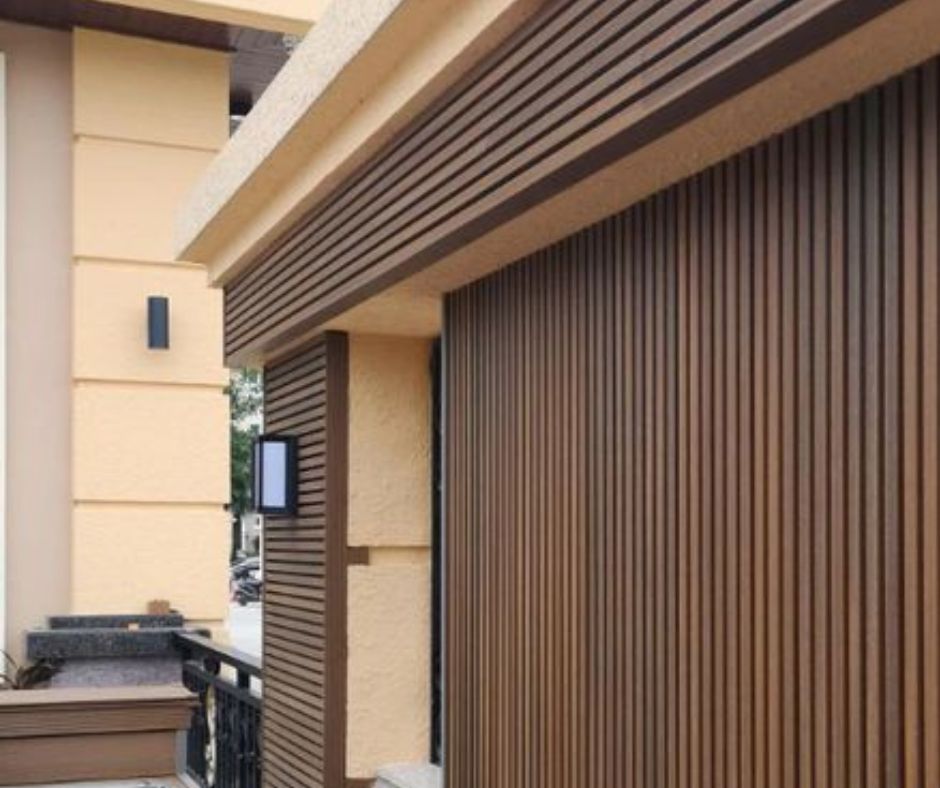 WPC wall cladding panels in a sleek design, offering low-maintenance solutions