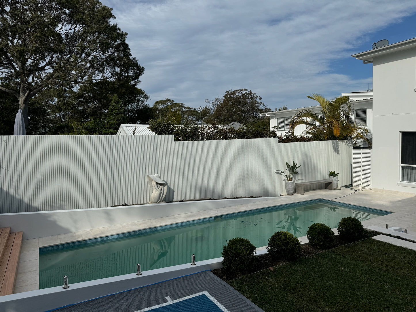 white wpc used as a fence
