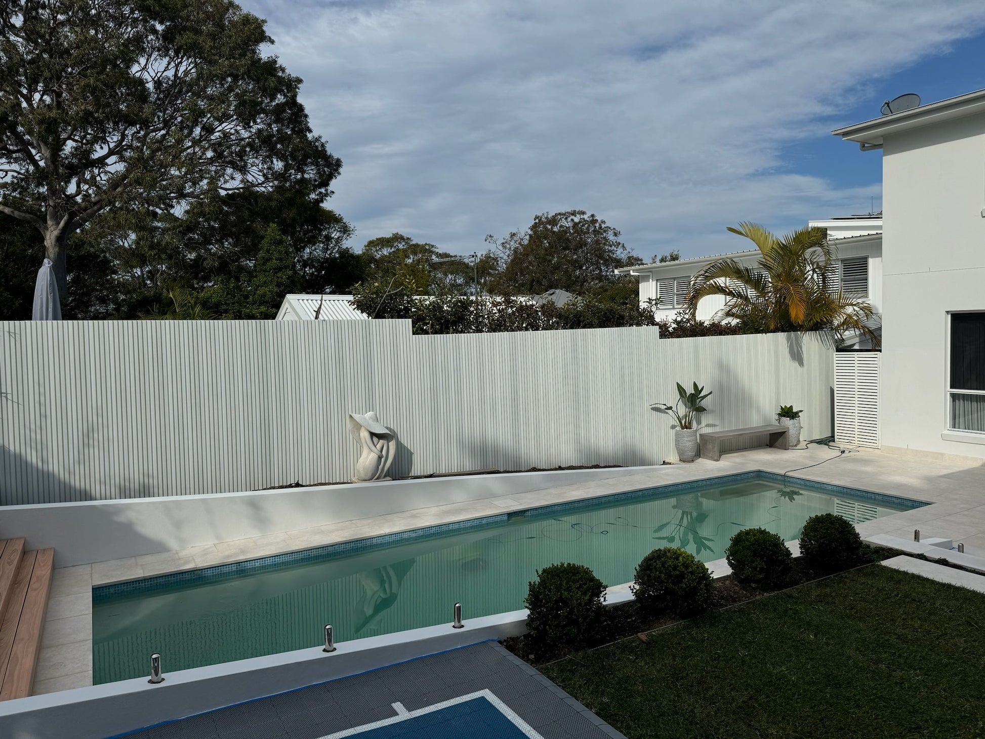 white wpc used as a fence